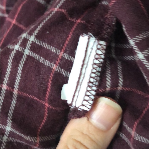 Burgundy/Wine Prana Button Down Flannel - Picture 7 of 8